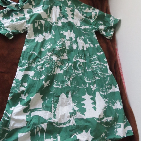 rare katie kime button up dress print sz L - Picture 2 of 12